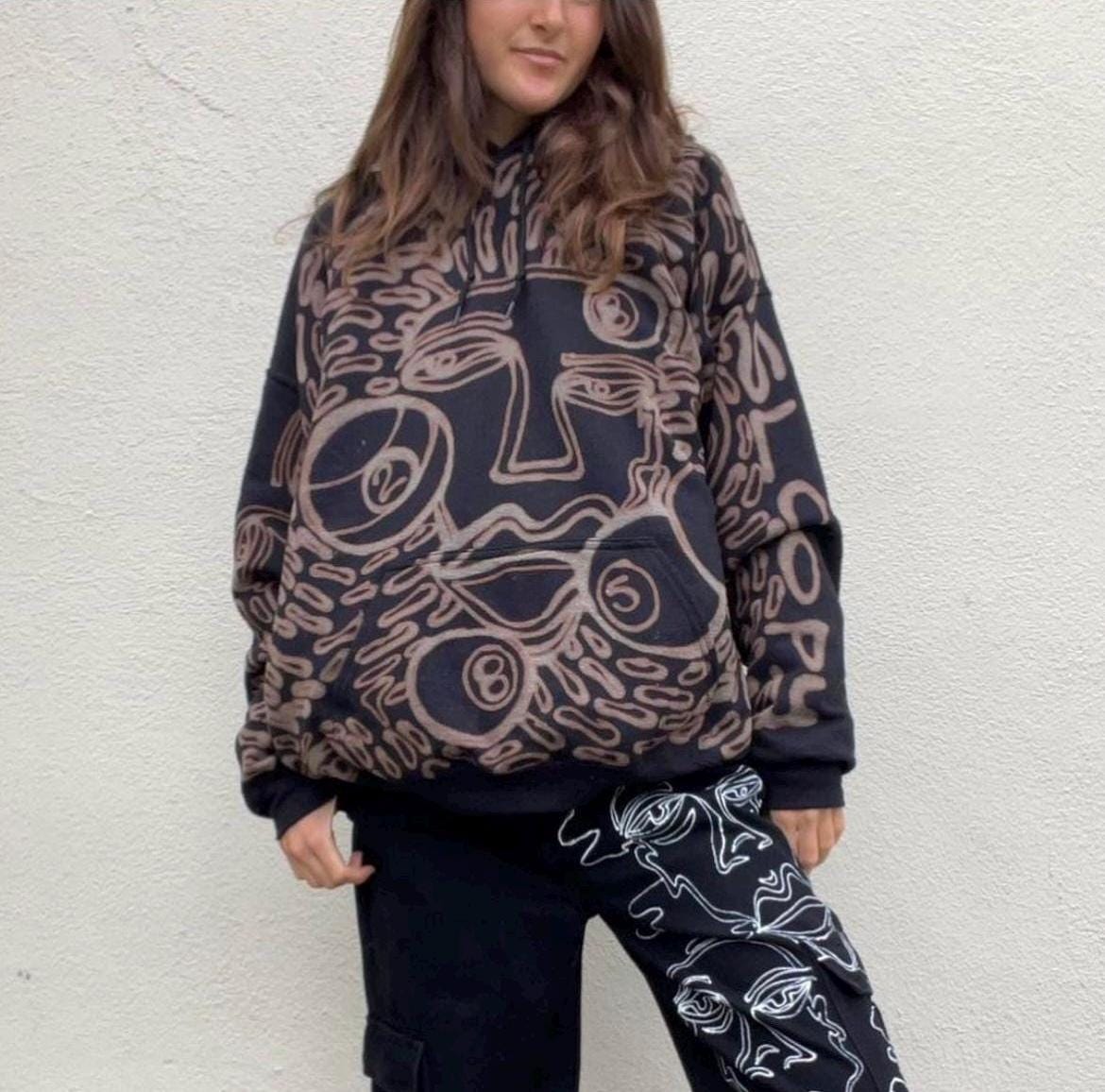 Crazy 8 ball spotted oversized hoodie