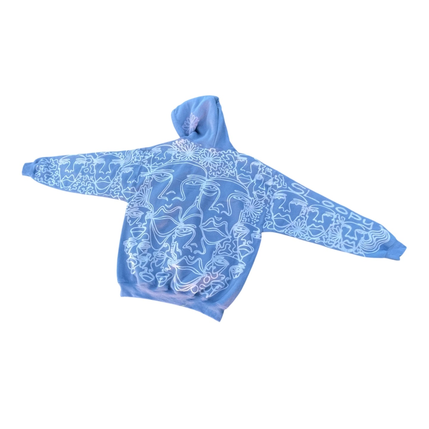 .Abstract faces and boho pattern hoodie