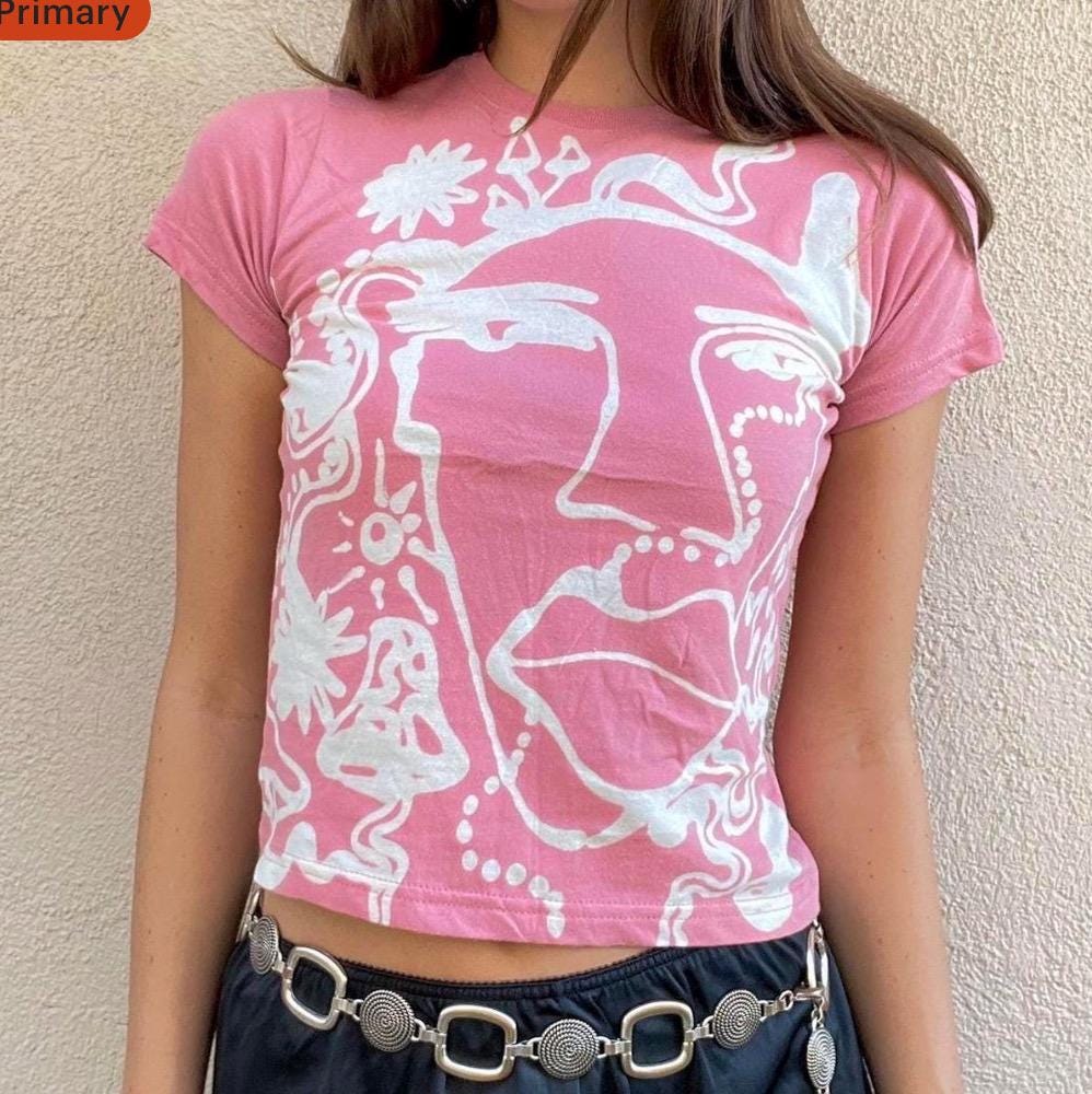 Psychedelic faces baby tee