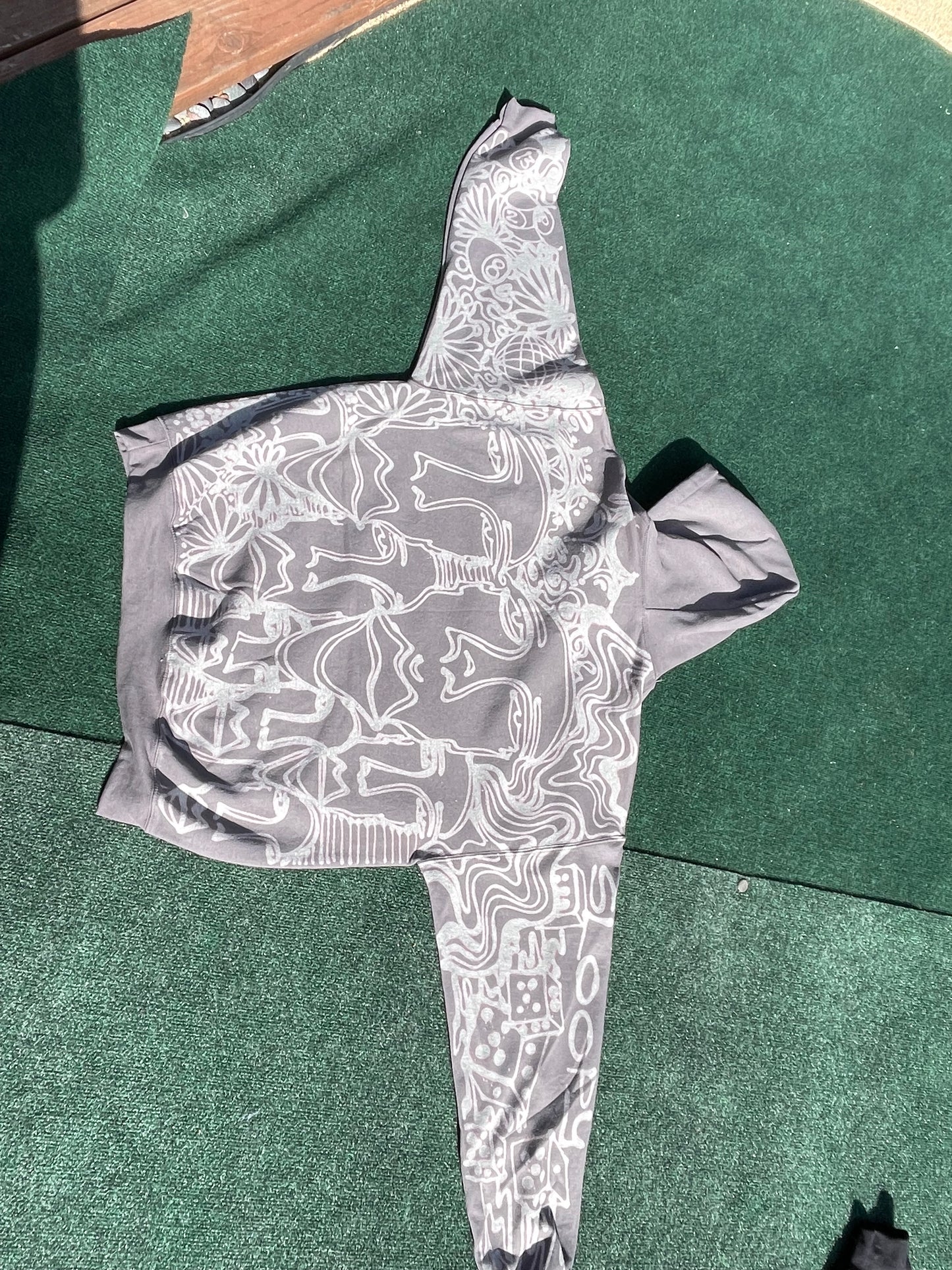 .Abstract grey hoodie