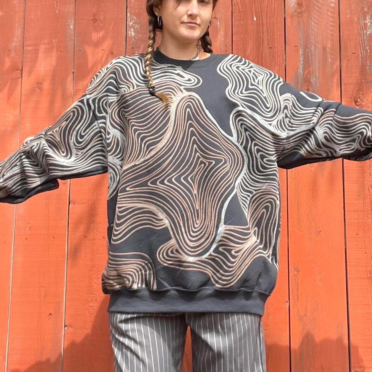 Psychedelic stripe Crewneck sweatshirt