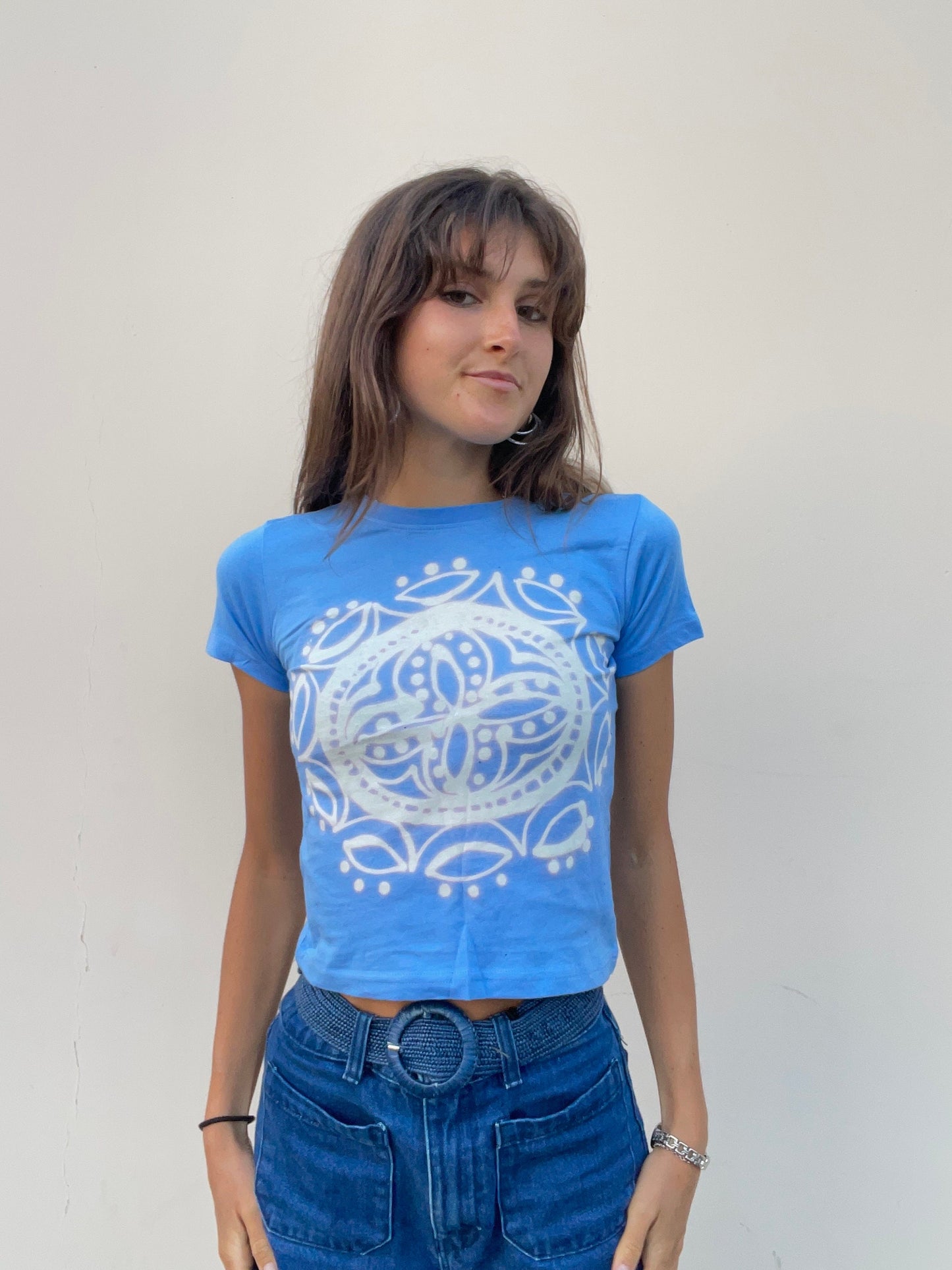 Handmade mandala baby tee