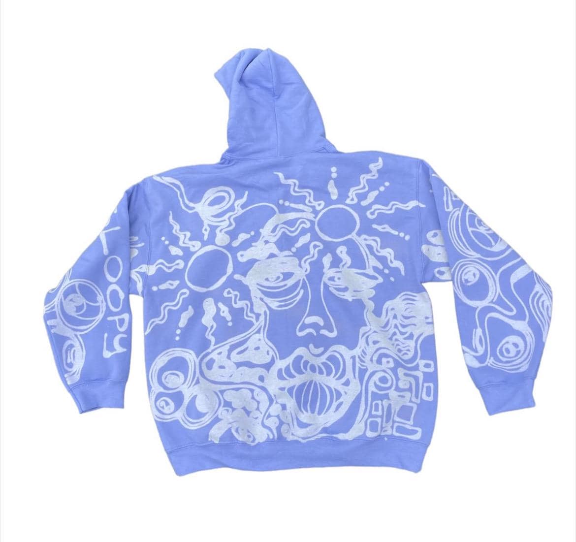 Funky psychedelic sun and faces hoodie