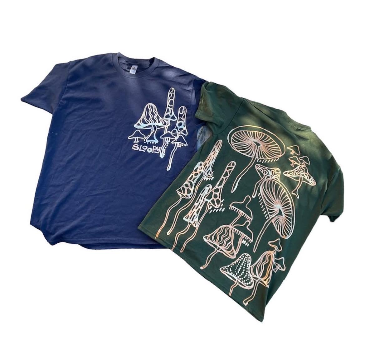 Oversized handpainted mushroom graphic tee