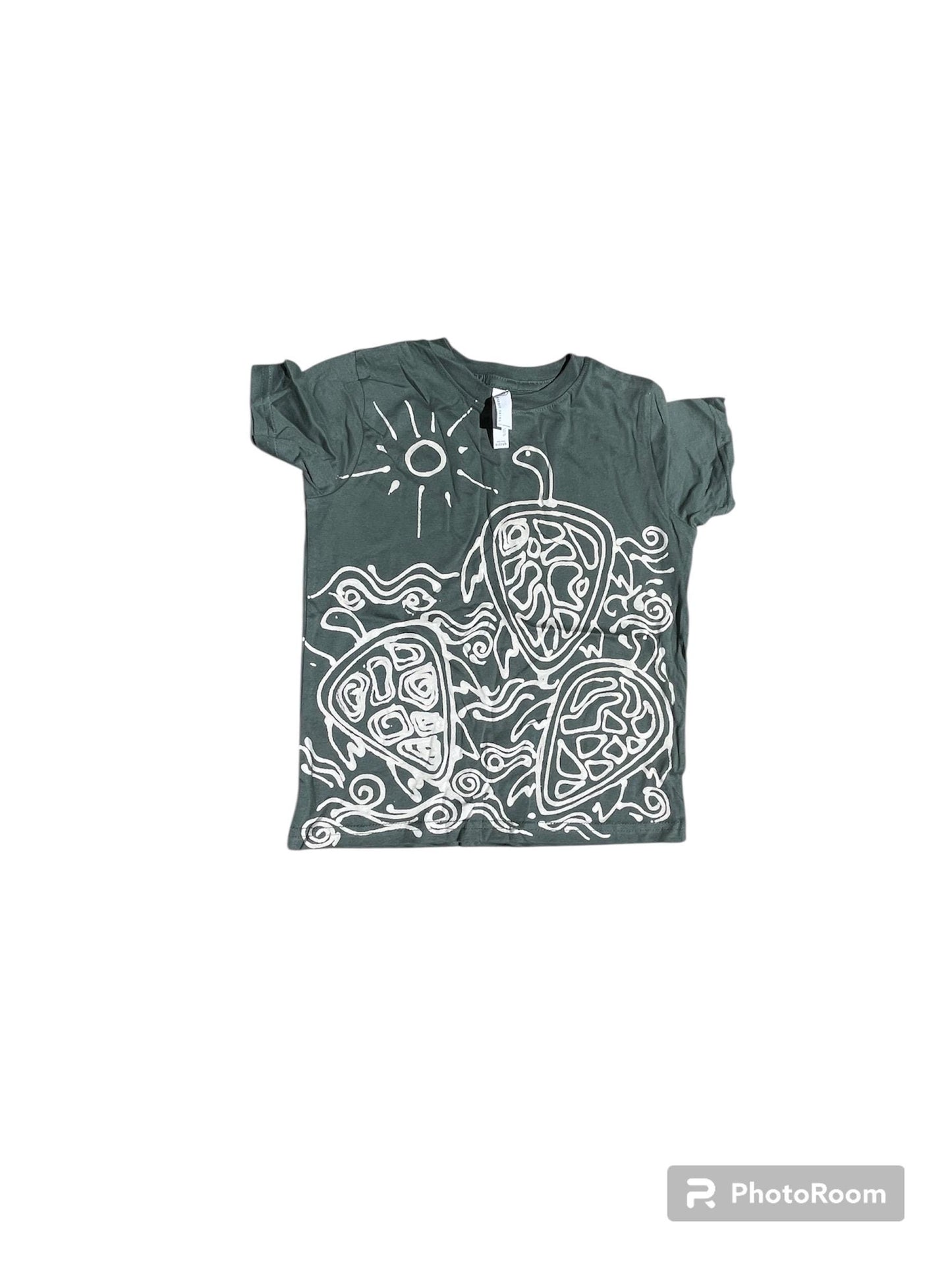 Abstract handpainted turtle baby tee