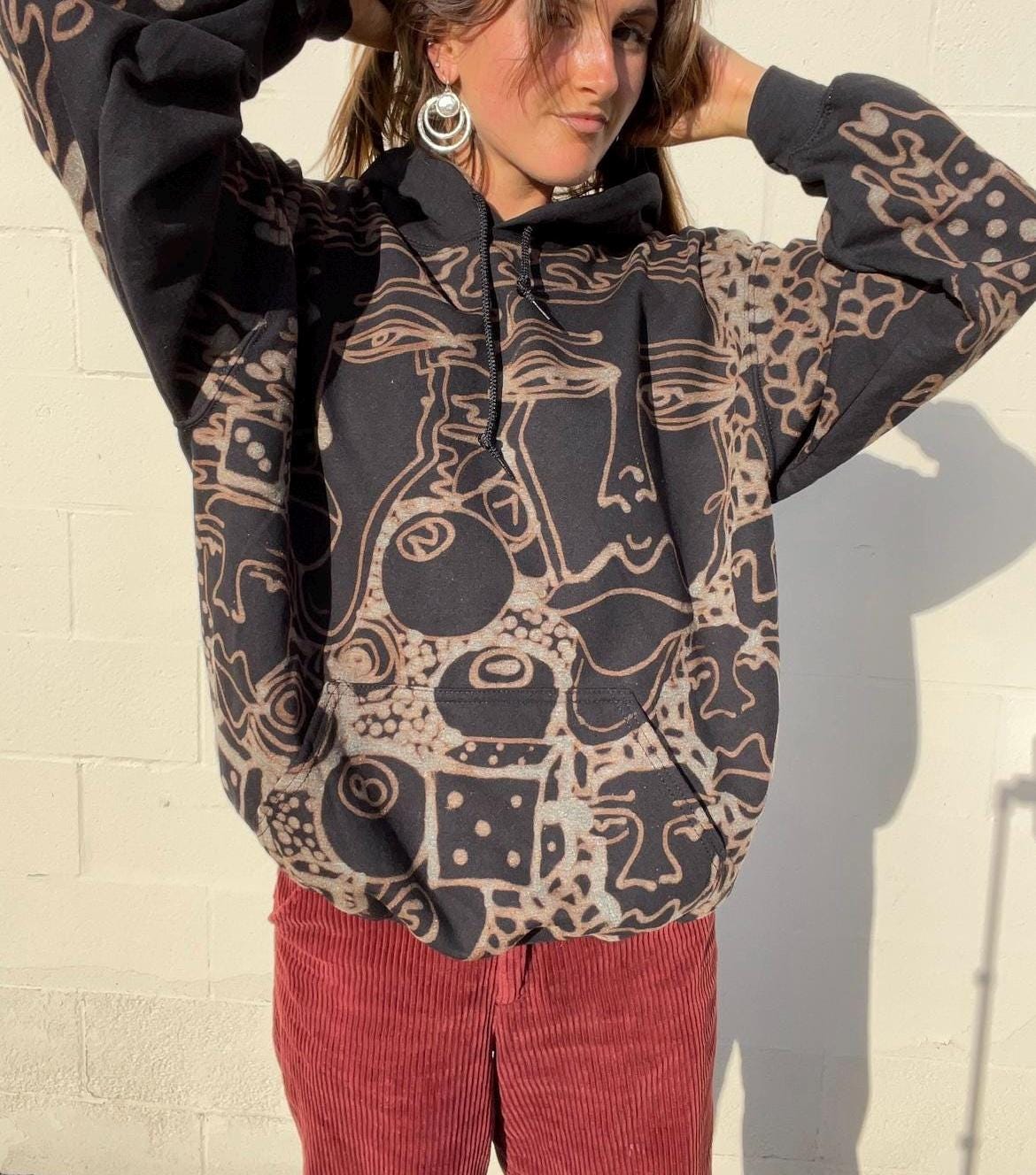 Street art style graphic oversized hoodie
