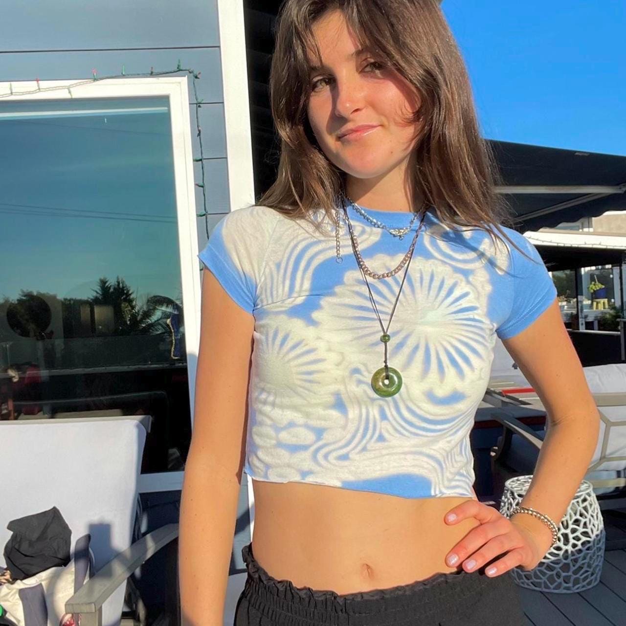 Celestial floral baby tee