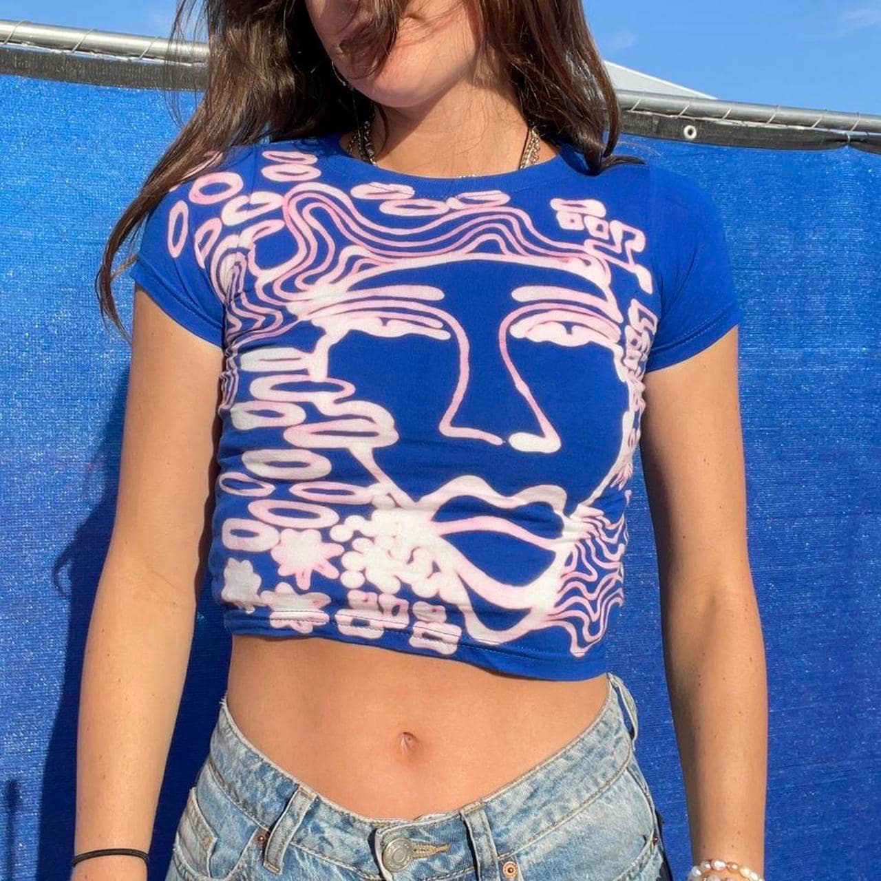 Festival pattern baby tee
