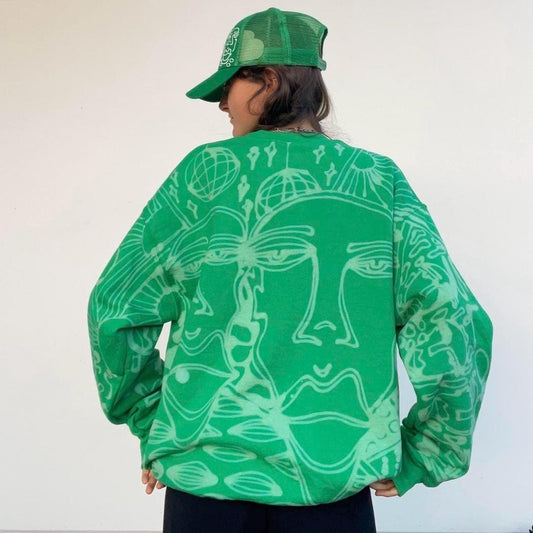 Abstract blob faces crewneck
