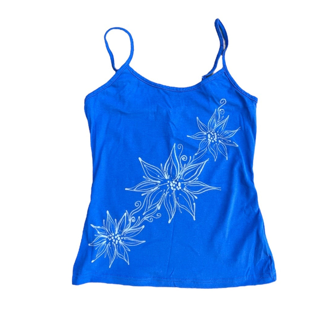 .burgandy spotted flower petal tank