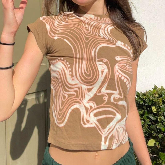 Psychedelic faces baby tee