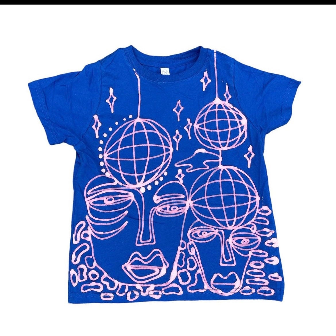 Faces and disco ball handmade baby tees