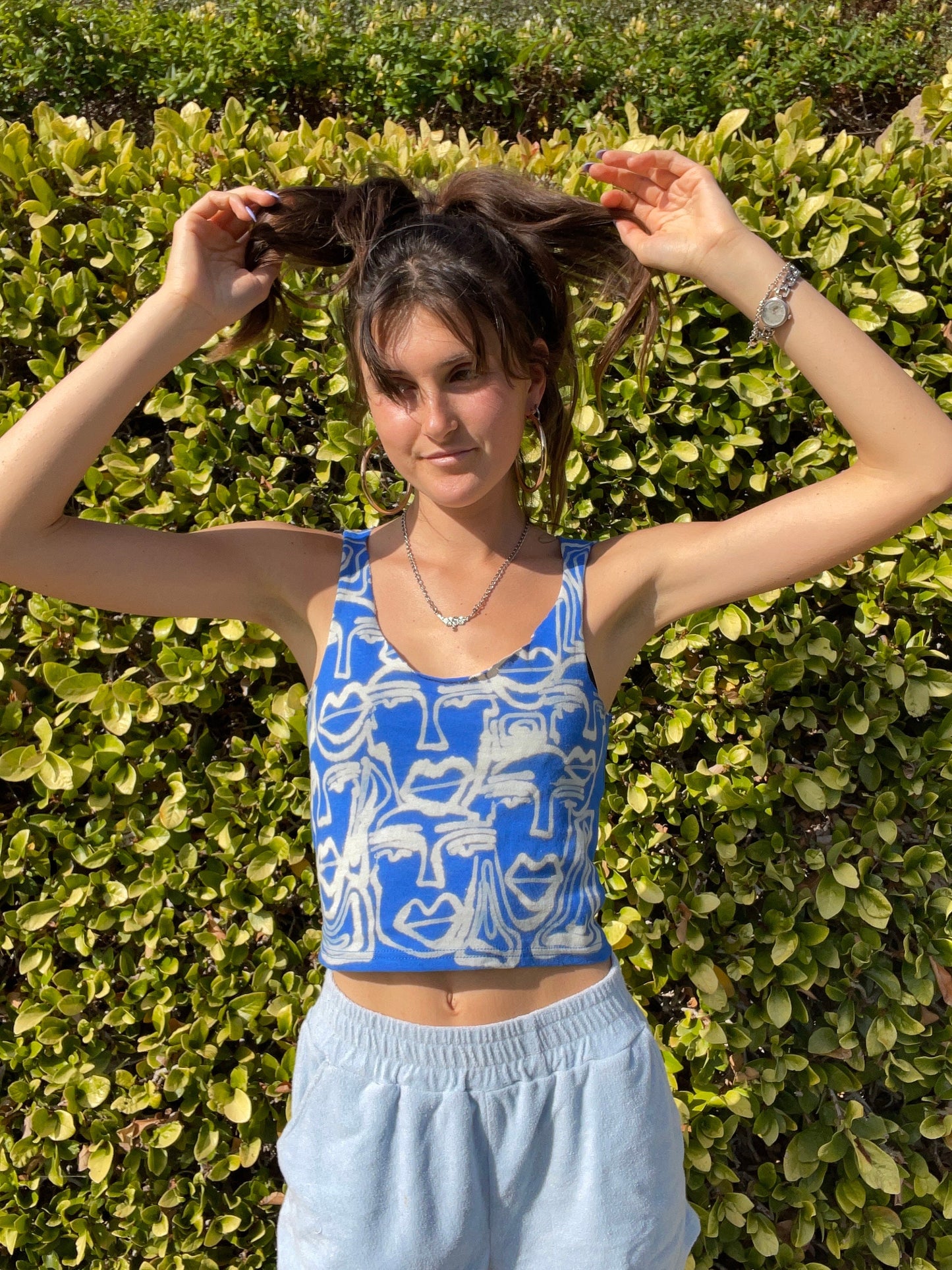 Funky abstract scoop neck tank