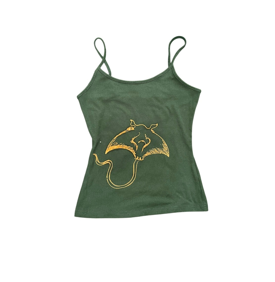 .Handpainted manta ray tank top