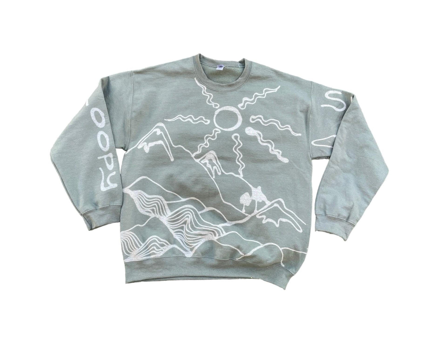 Psychedelic waves and sunset crewneck