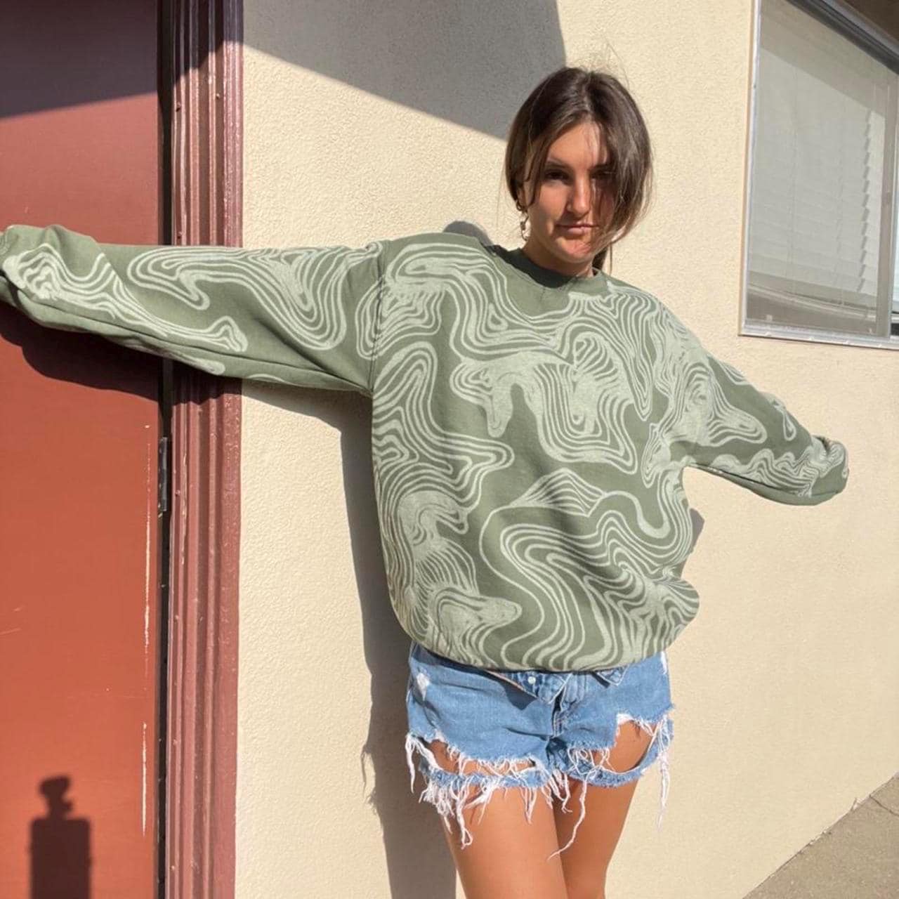 Psychedelic stripe Crewneck sweatshirt