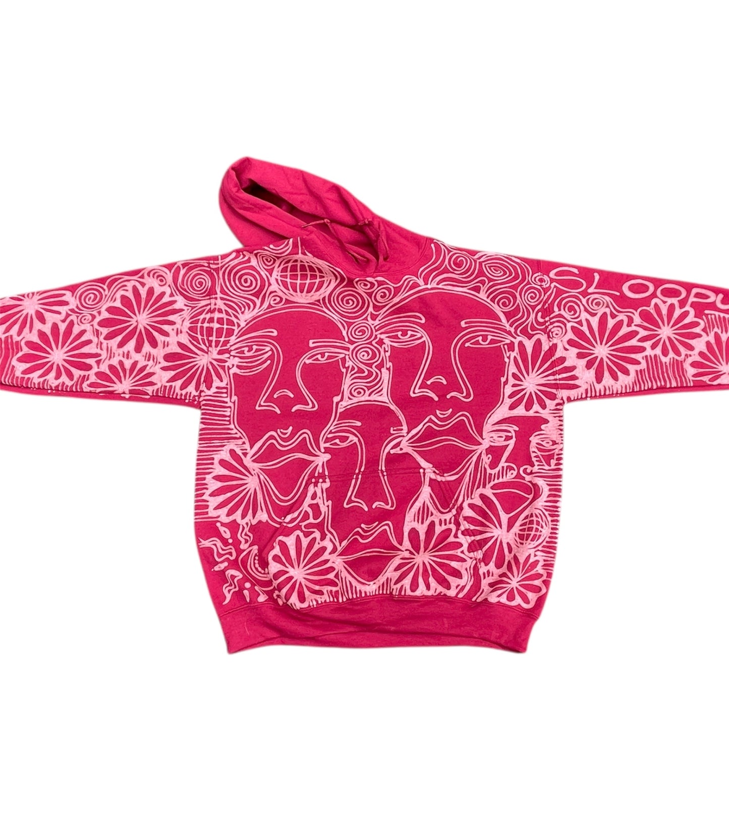 .Faces and floral hoodie
