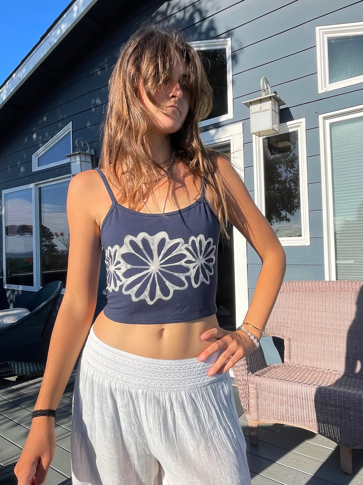 .Bold floral tank