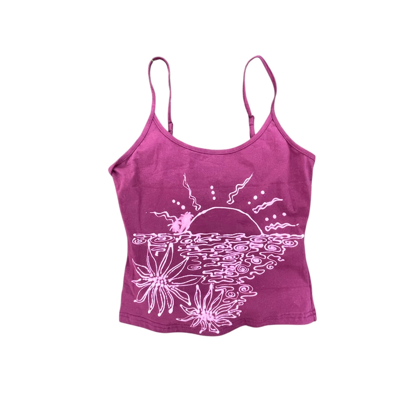 .Brown Tropical sunset flower tank