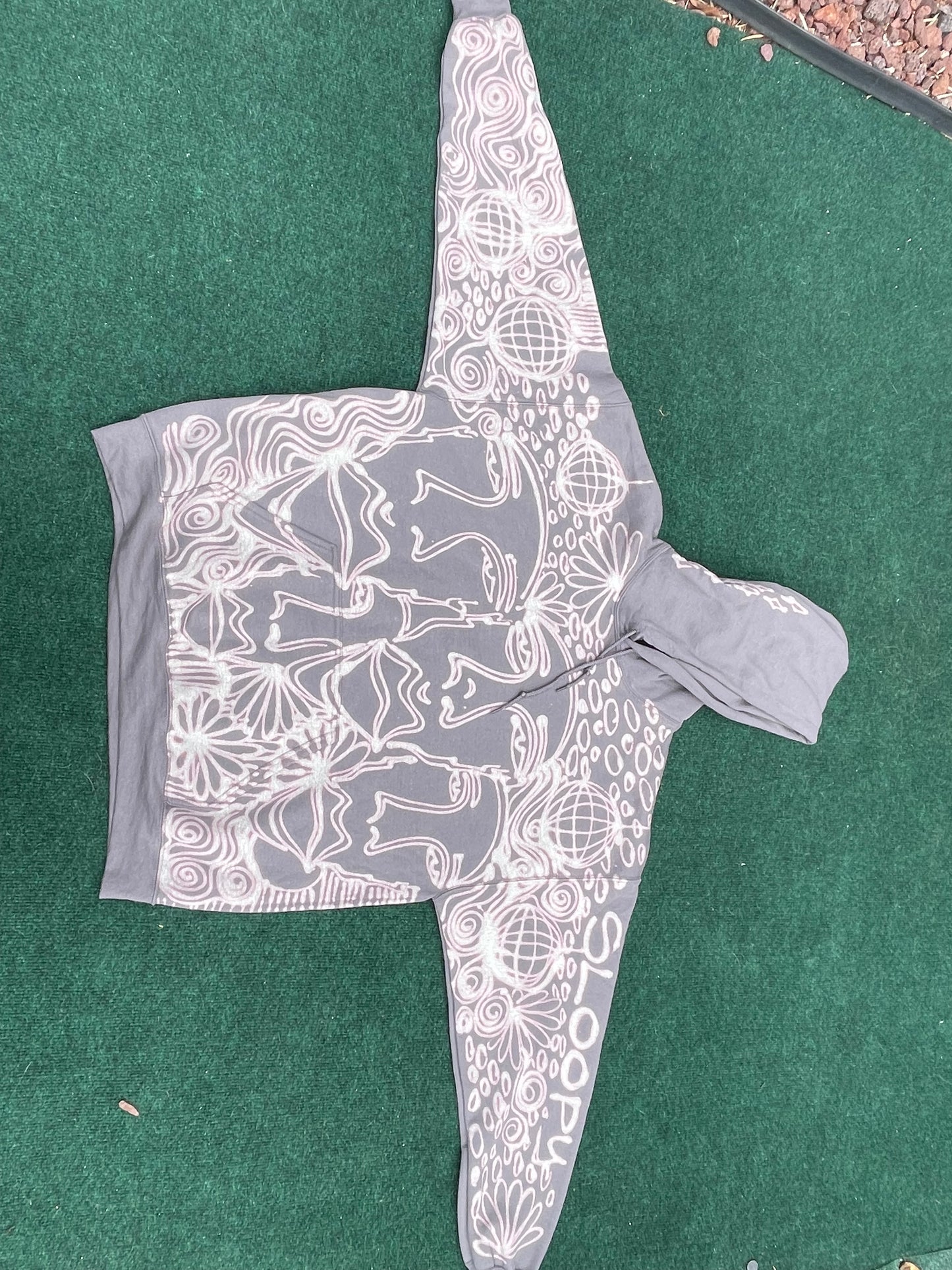 .Abstract grey hoodie