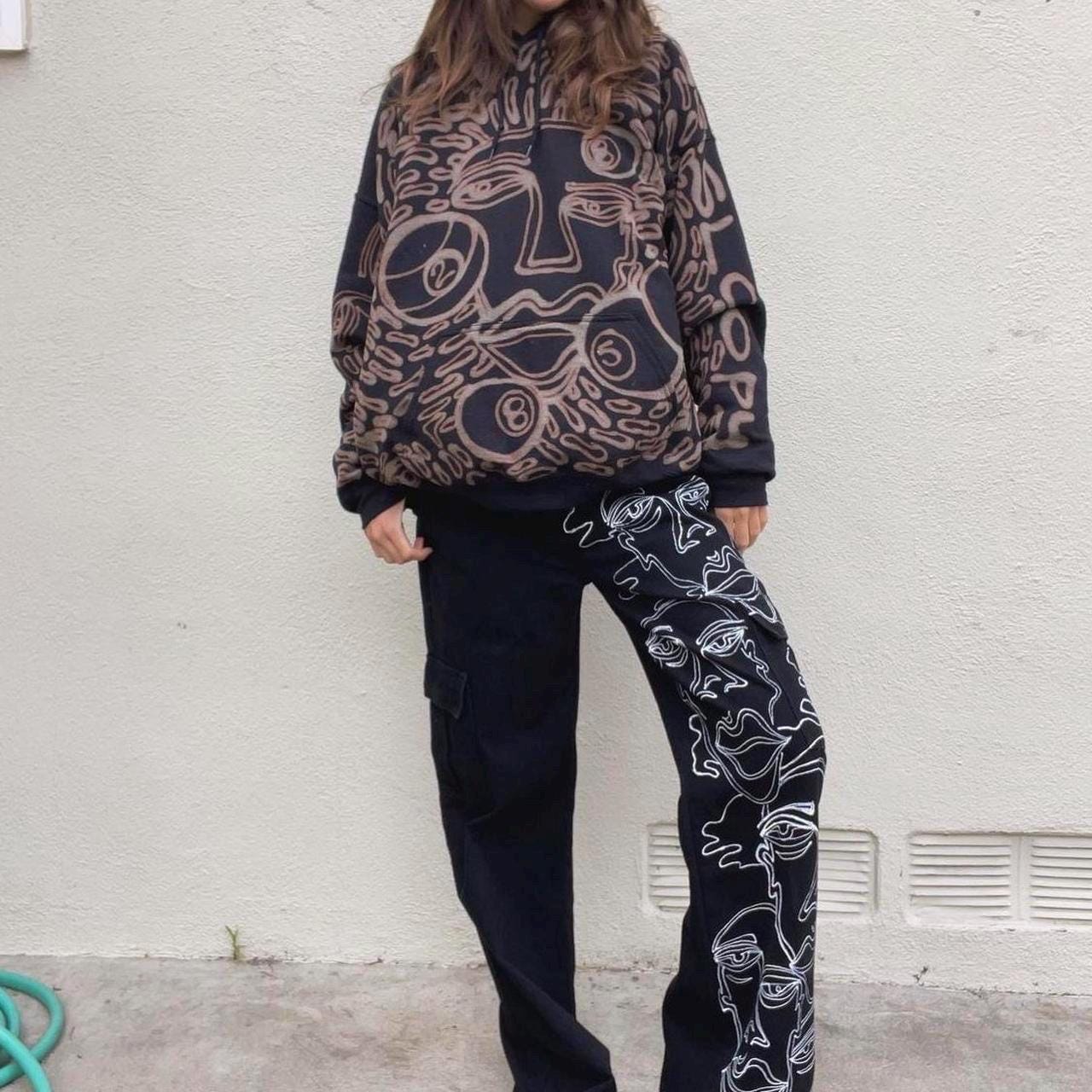handpained custom carpenter pants