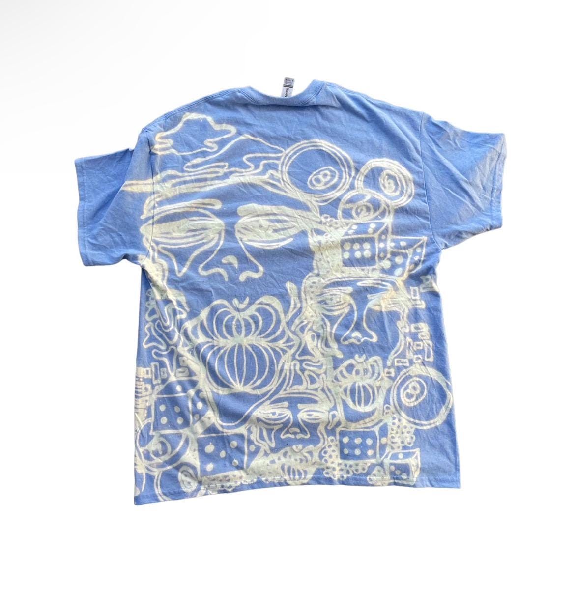 Abstract faces graphic grunge tee