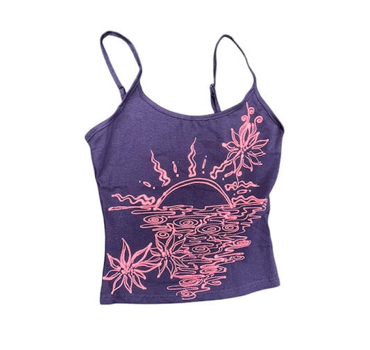 () .Tropical sunset flower tank
