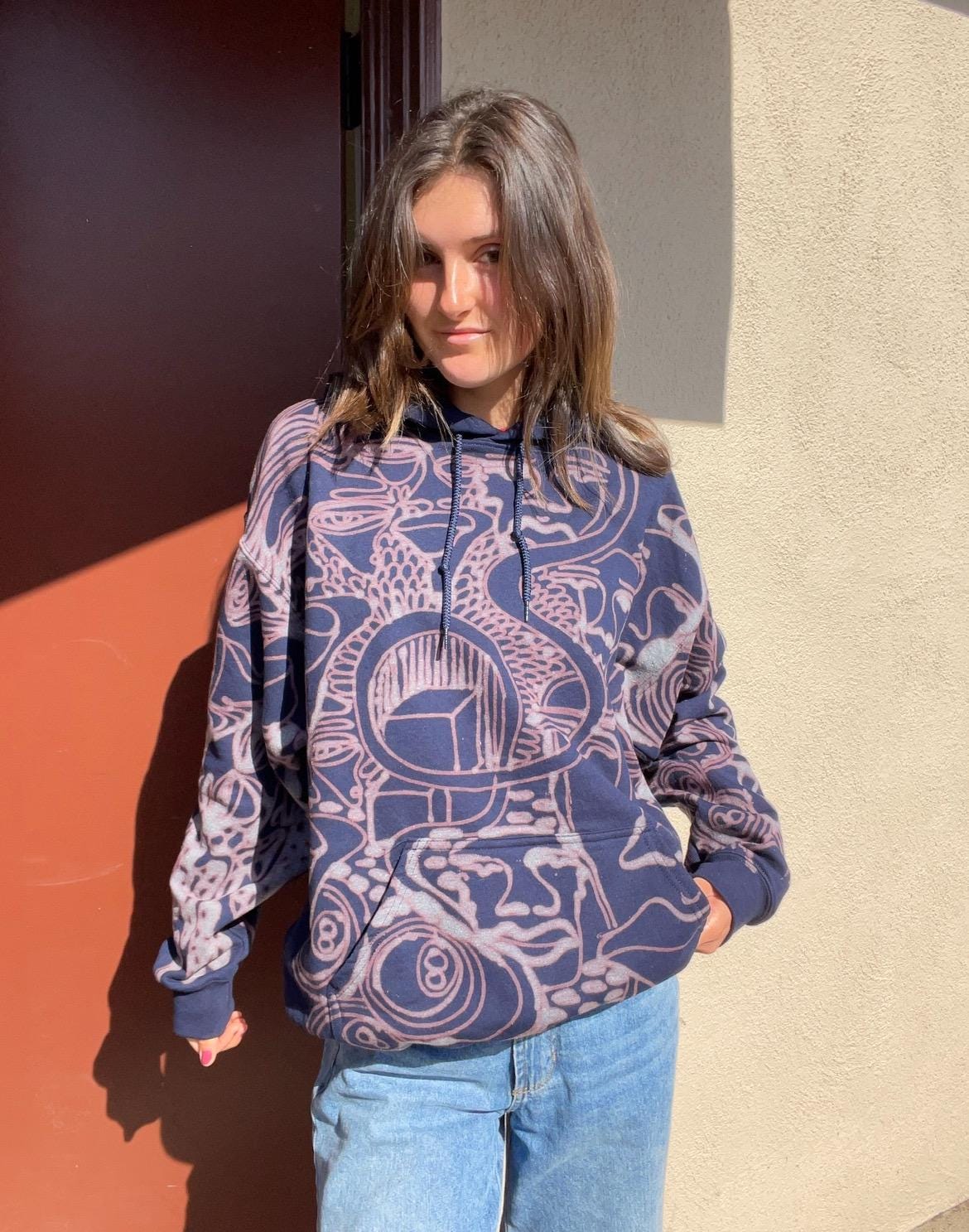 .Abstract all over print hoodie