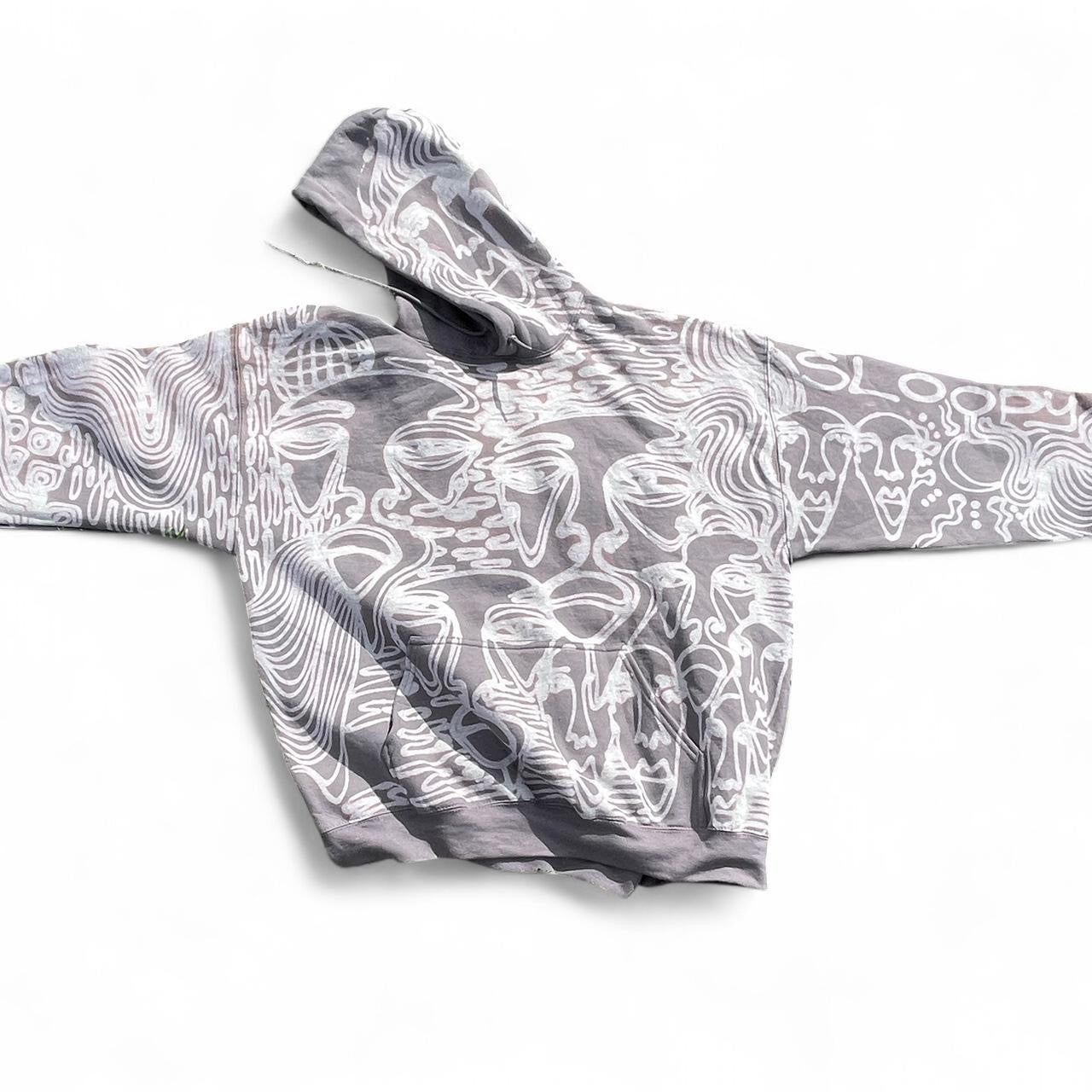 .Abstract grey hoodie