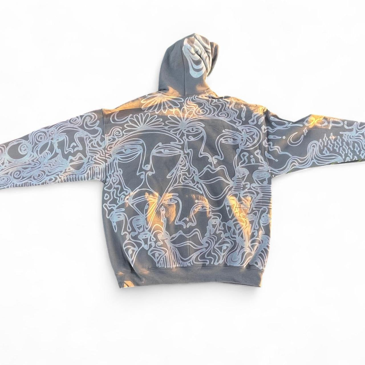 .Abstract grey hoodie