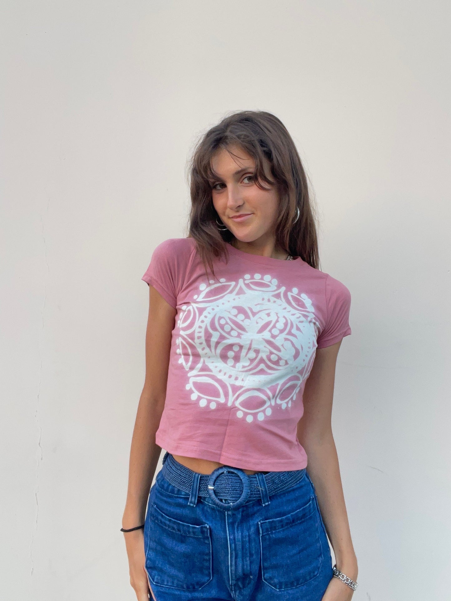 Handmade mandala baby tee