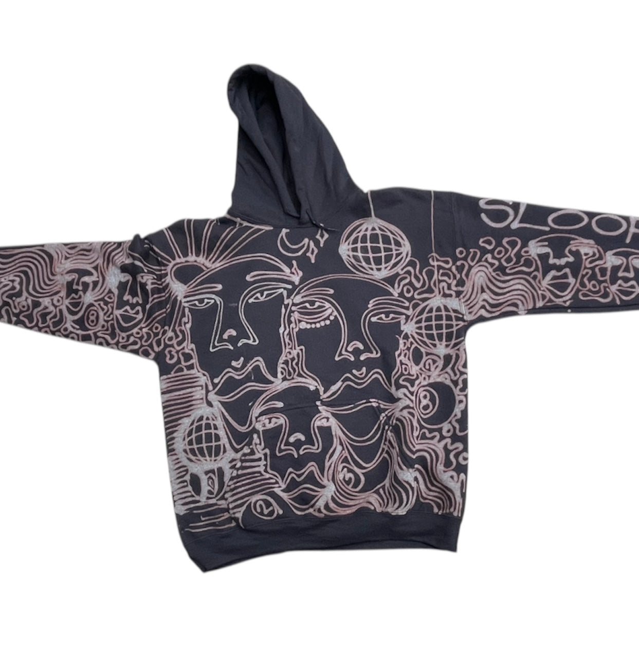 .Disco sun faces hoodie