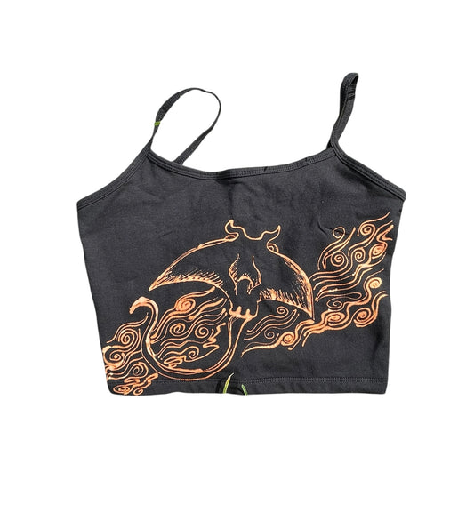 .Handpainted manta ray tank top