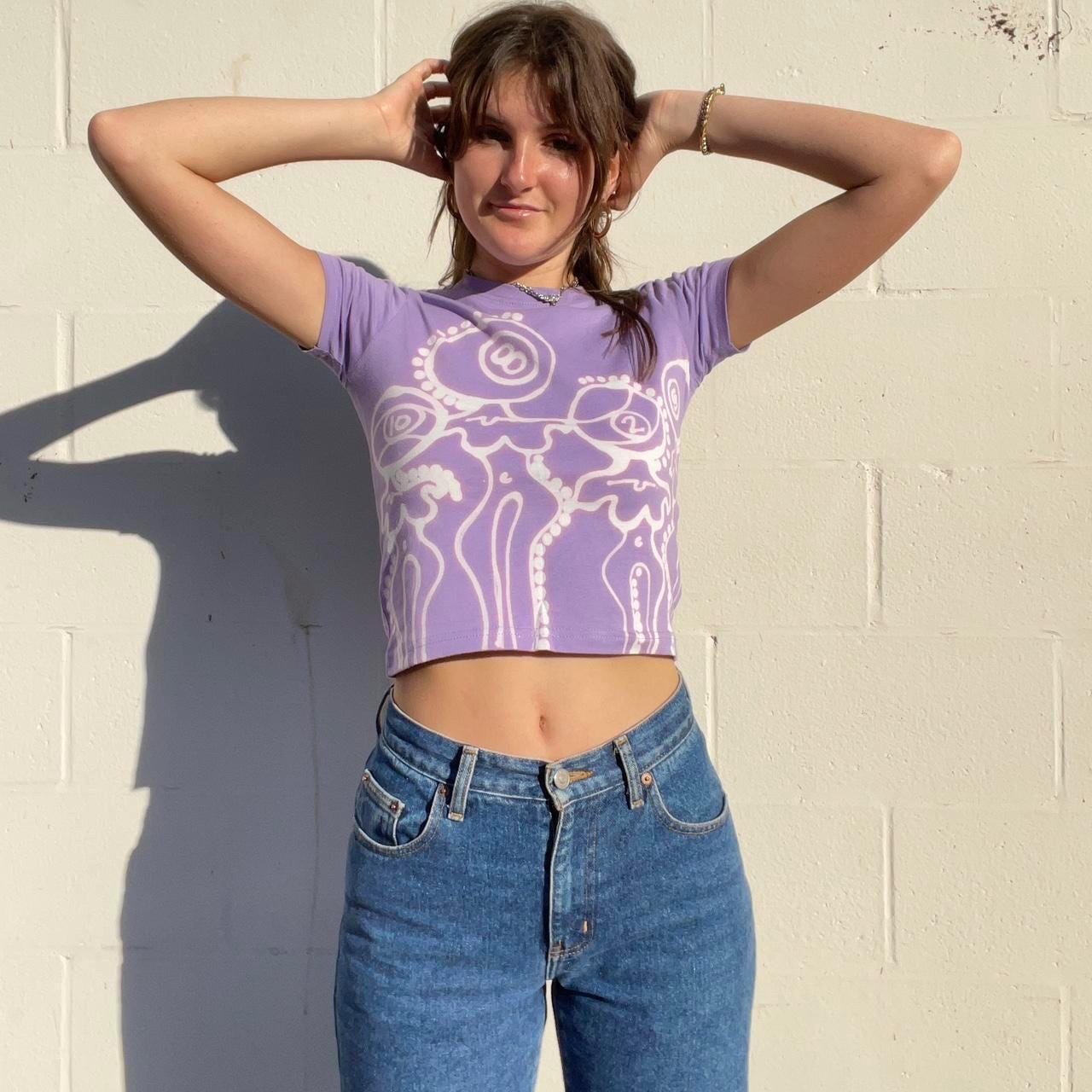 Pool ball heads lavender handpainted baby tee