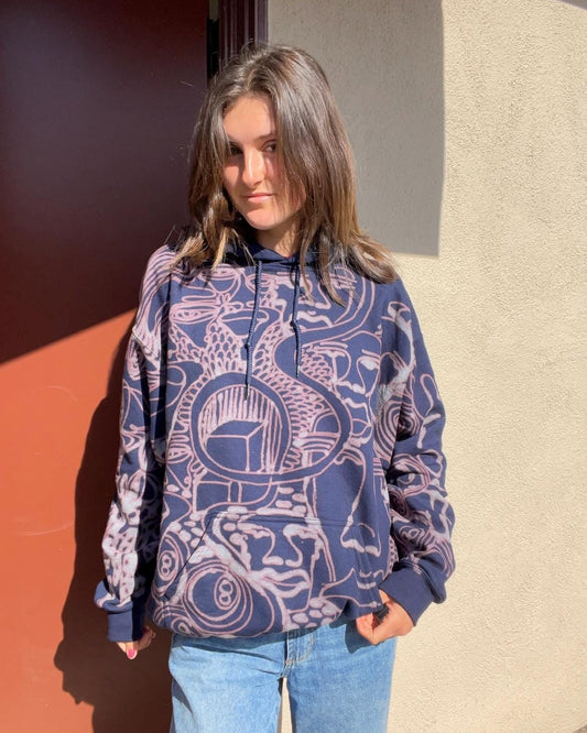 .Abstract all over print hoodie