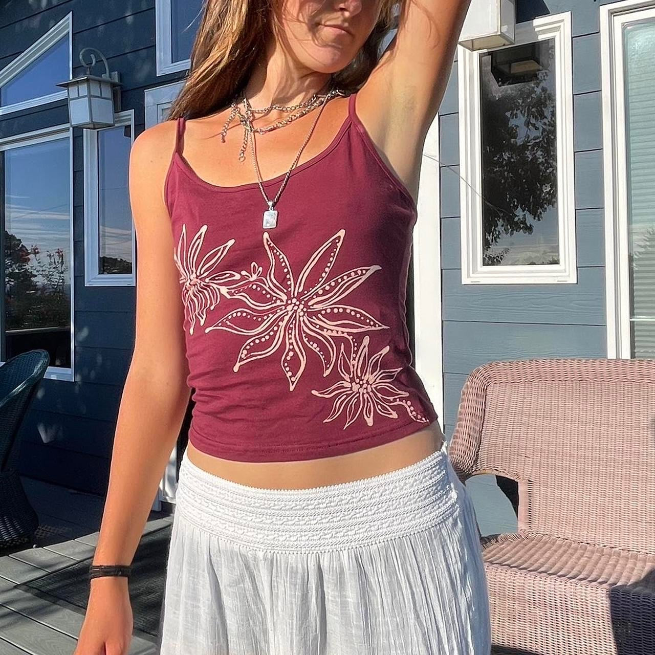.Tropical Hawaiian flowers tank