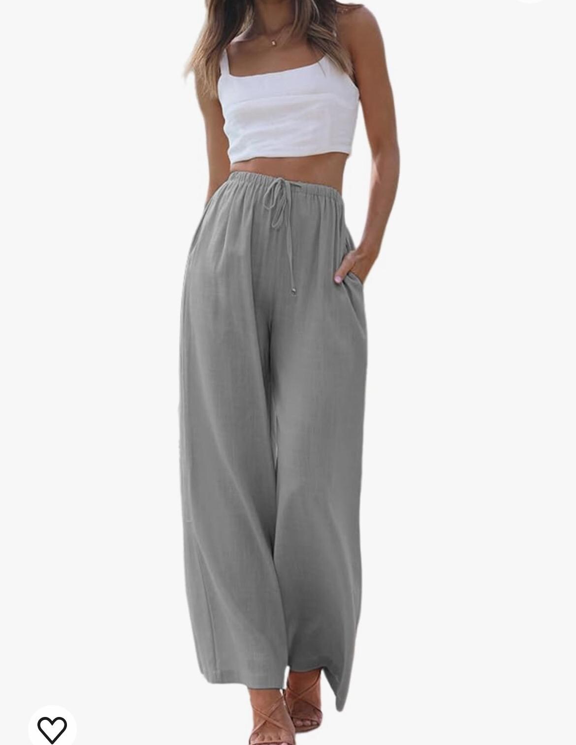 handpainted wide leg linen pants