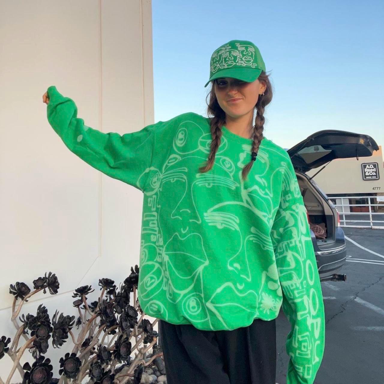 Abstract blob faces crewneck