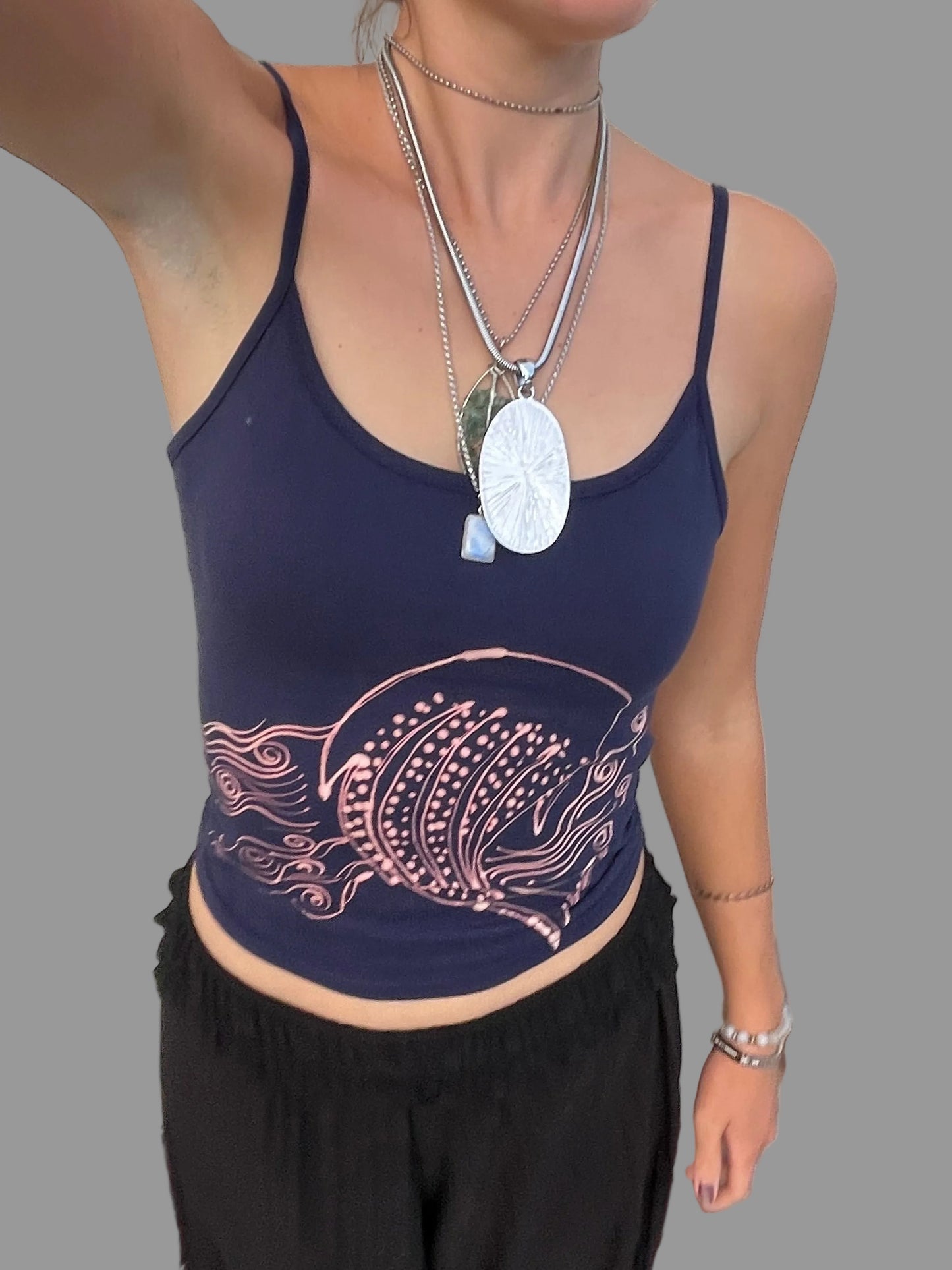 .funky Whale shark crop tank