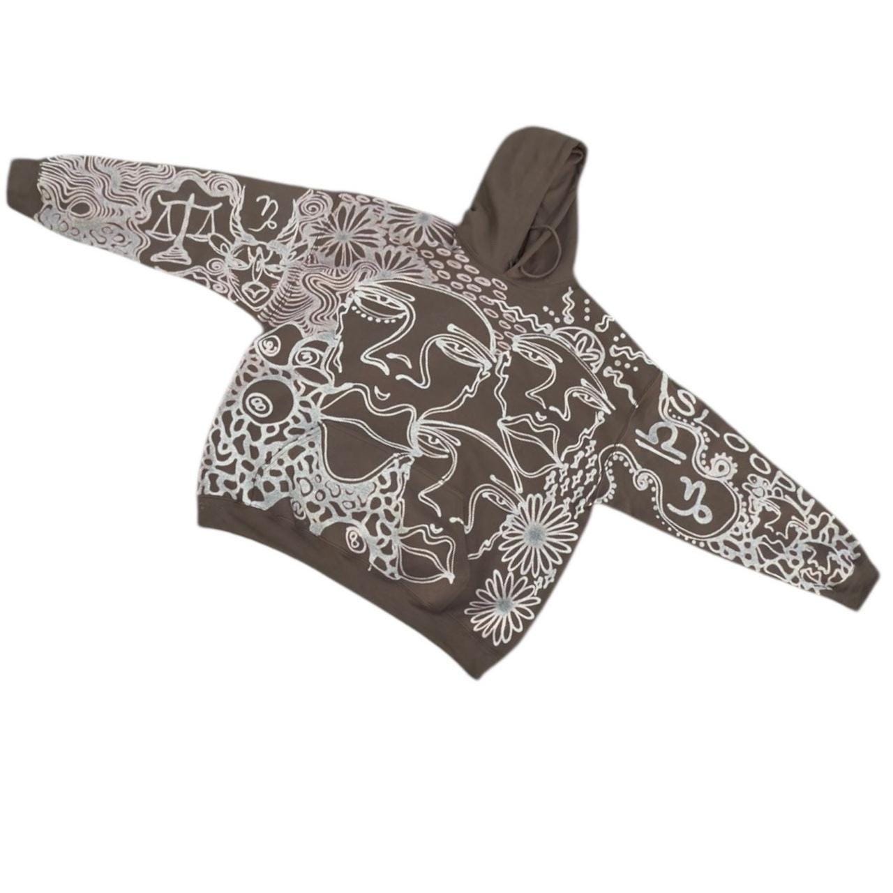 Skater style Graffiti faces abstract grunge oversized hoodie