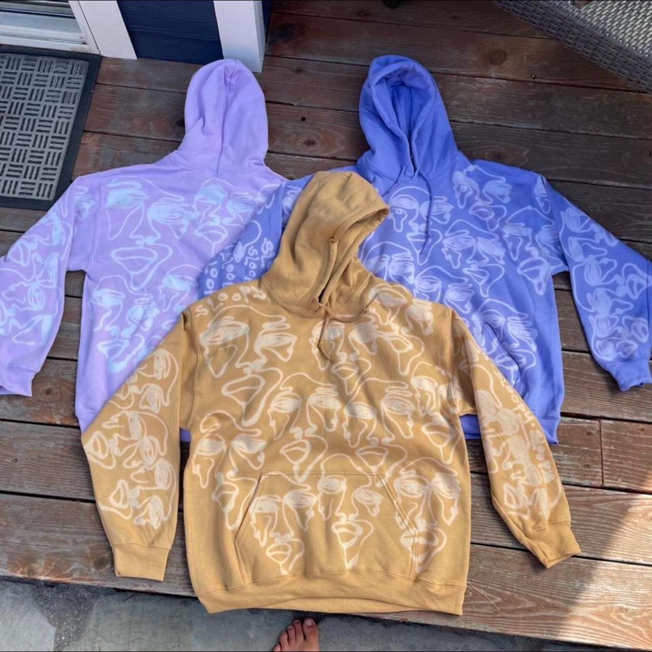 One line faces hoodie