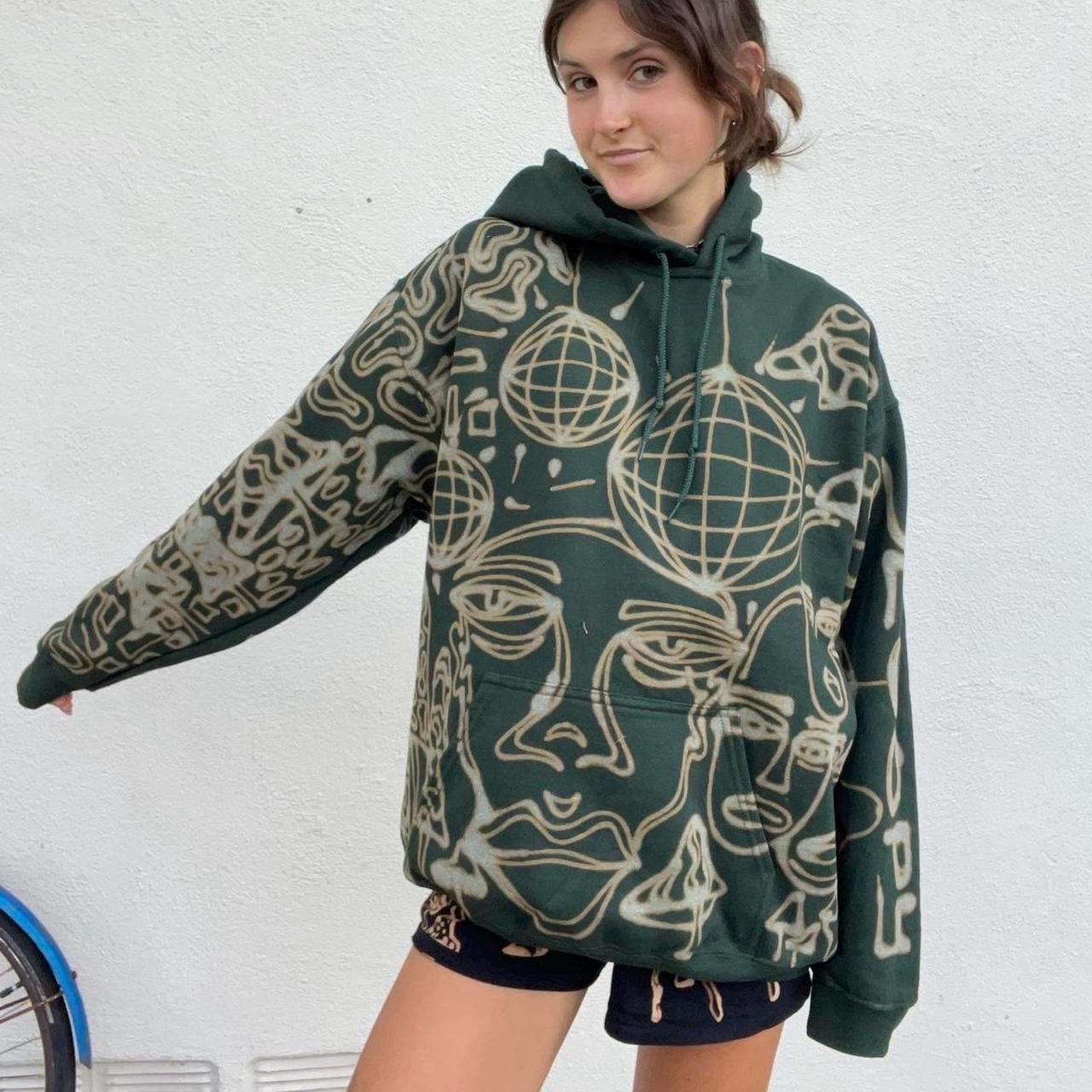 .Graphic disco and faces hoodie