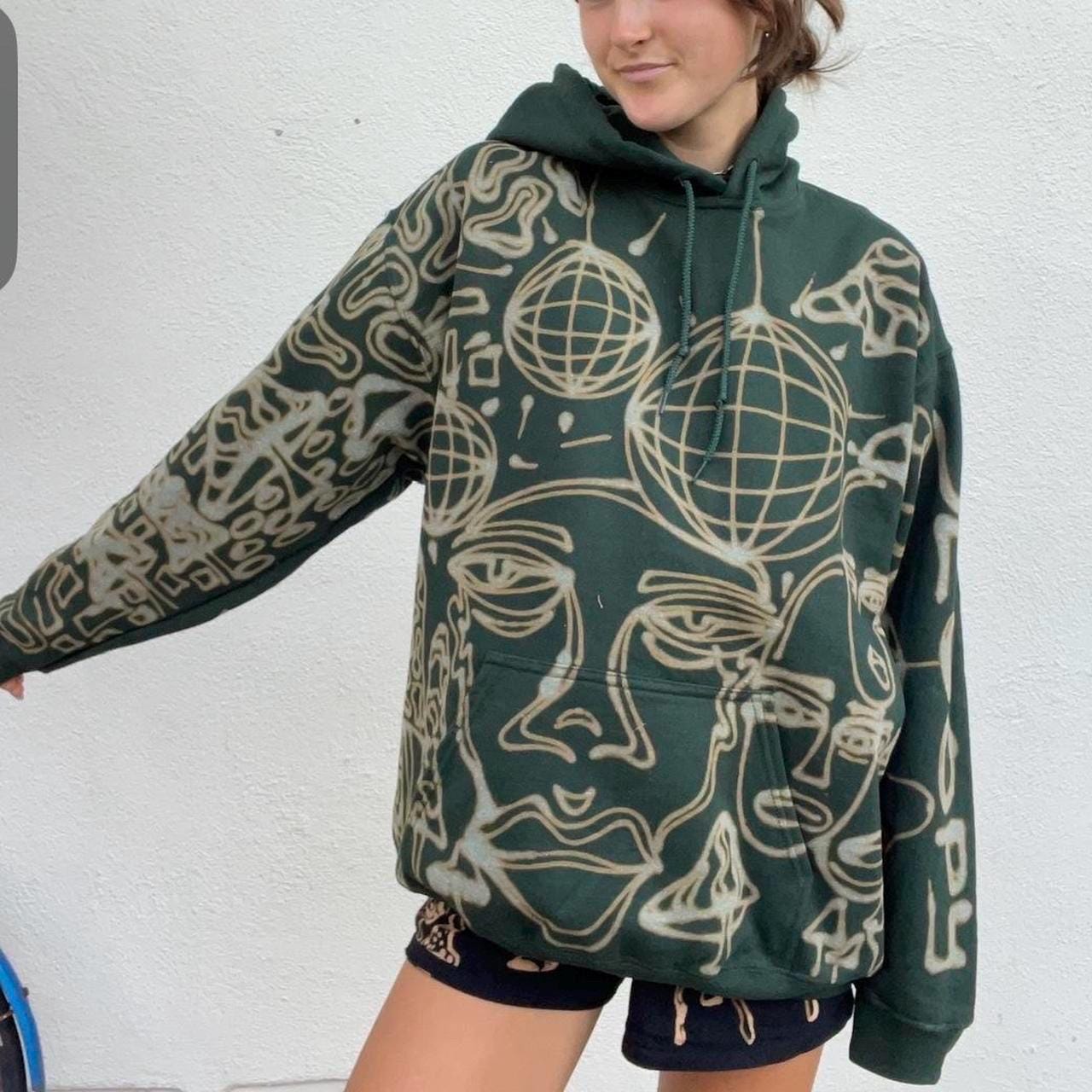 .Graphic disco and faces hoodie