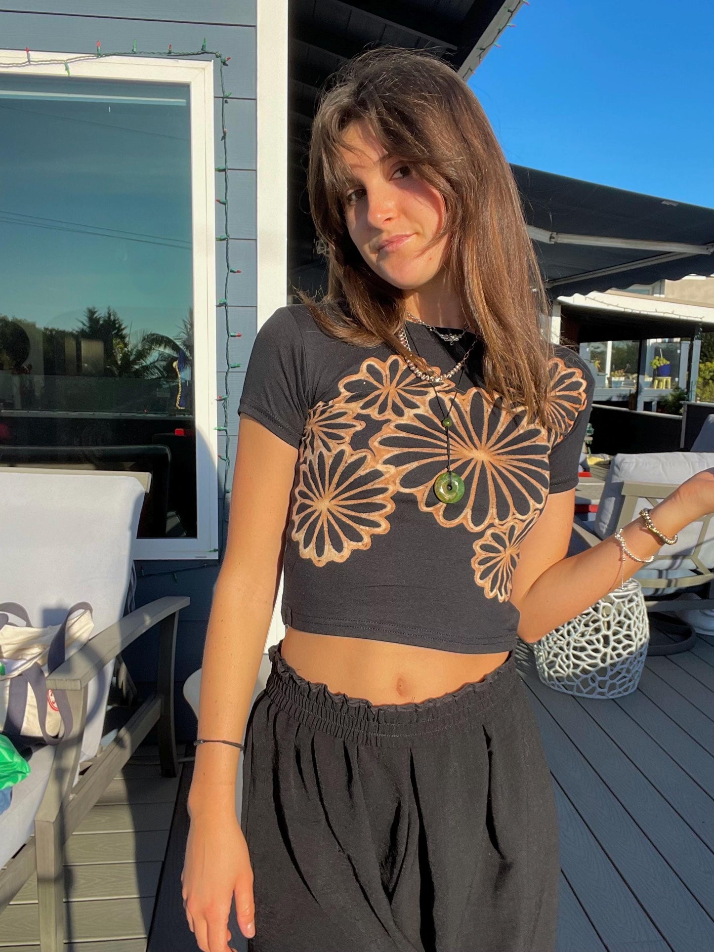 Ditsy floral graphic baby tee