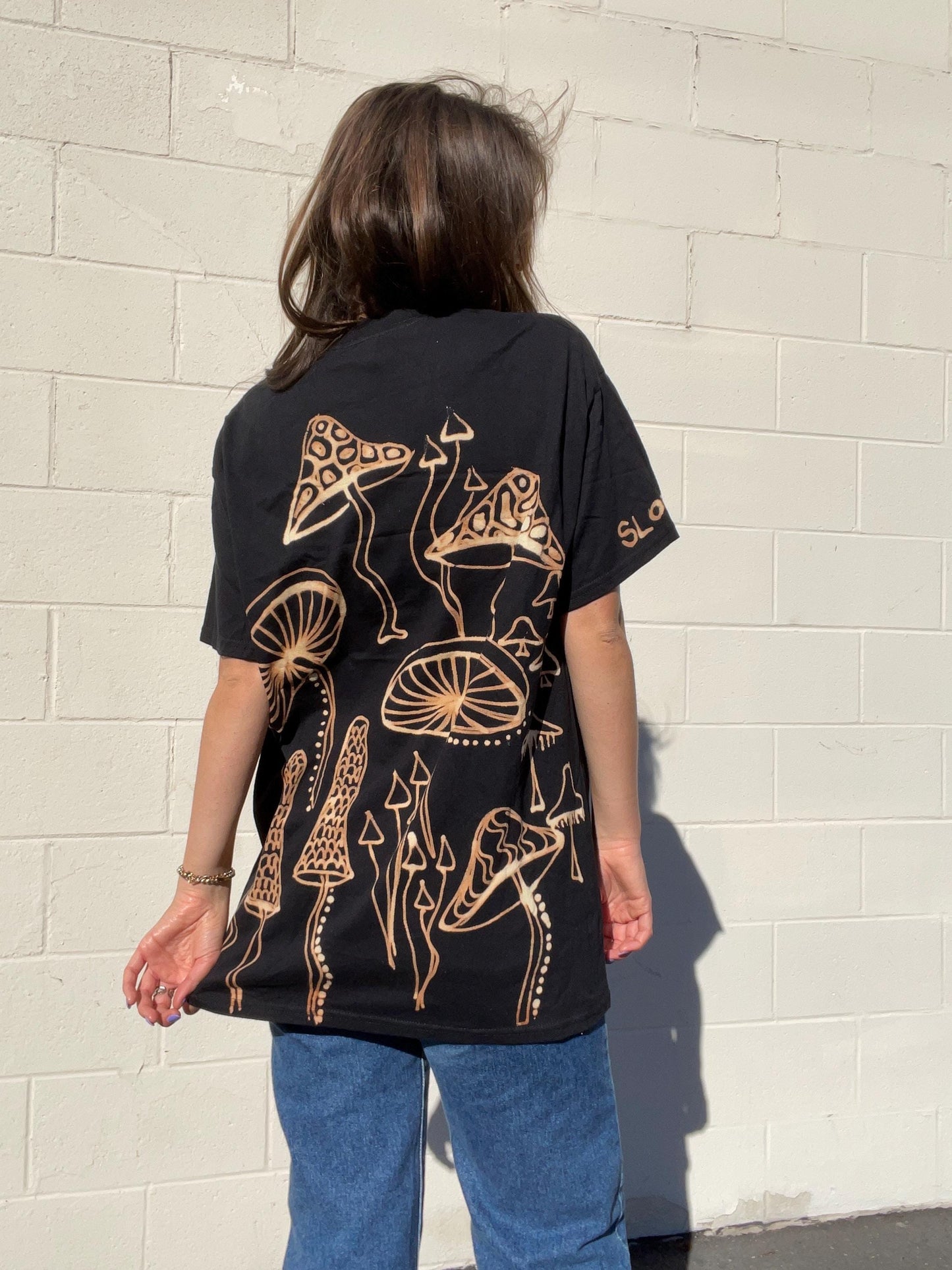 Oversized handpainted mushroom graphic tee
