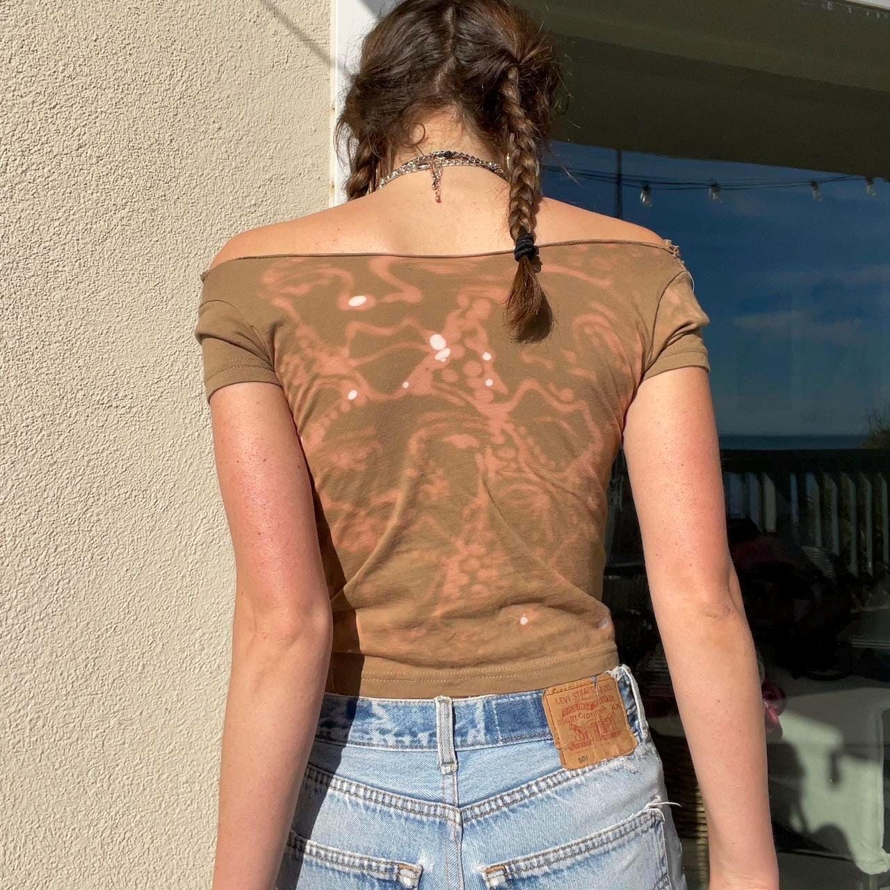 Abstract off the shoulder festival top