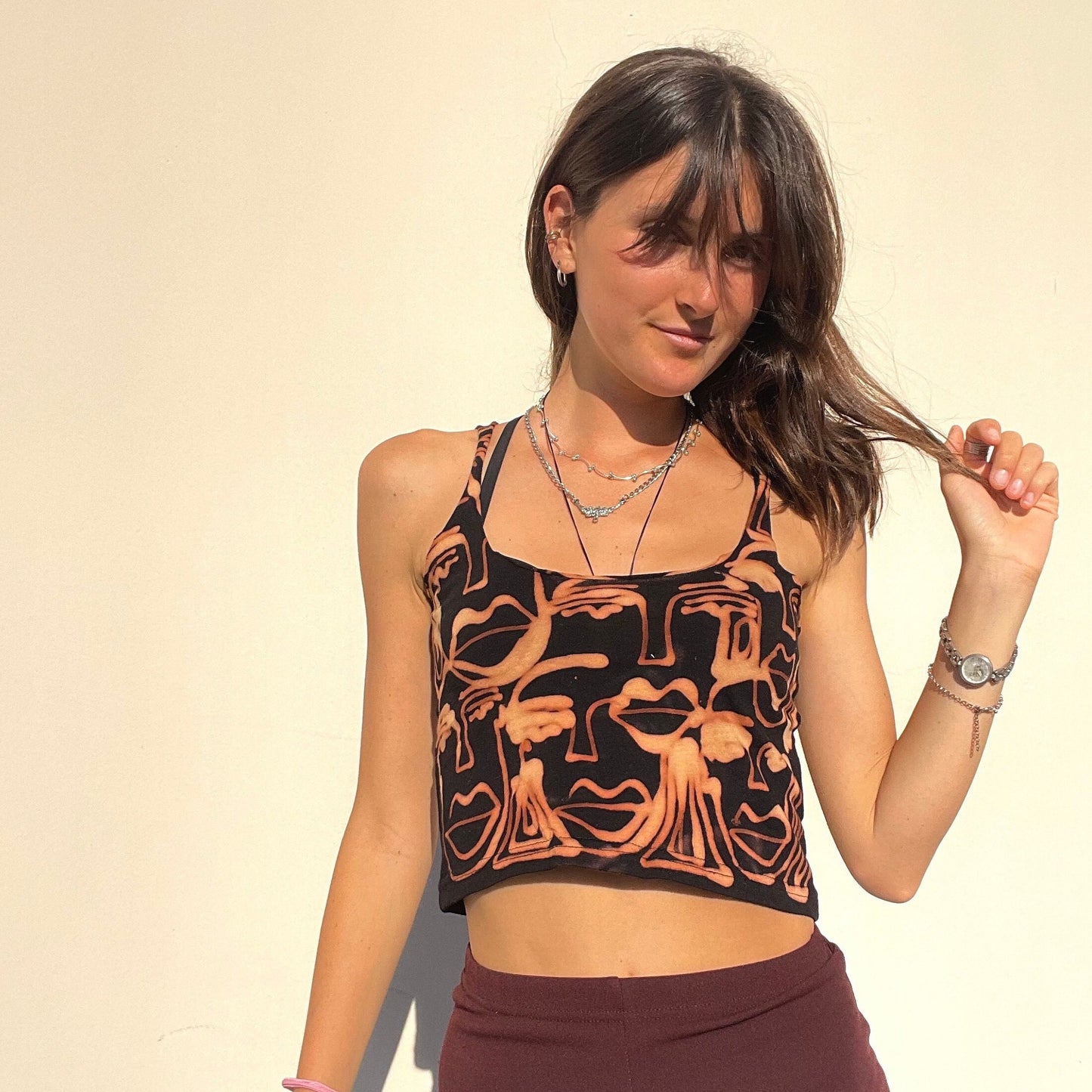Funky abstract scoop neck tank