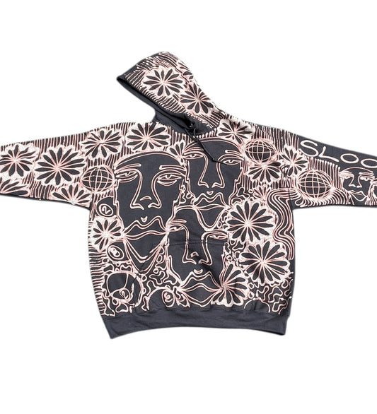 .Faces and floral hoodie