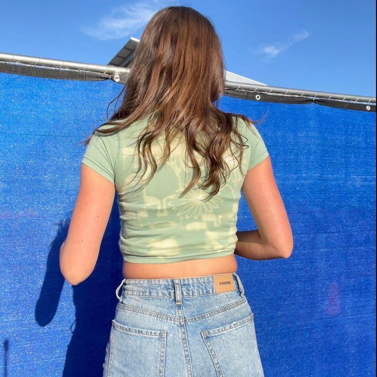 Pastel vibes bleach dye top