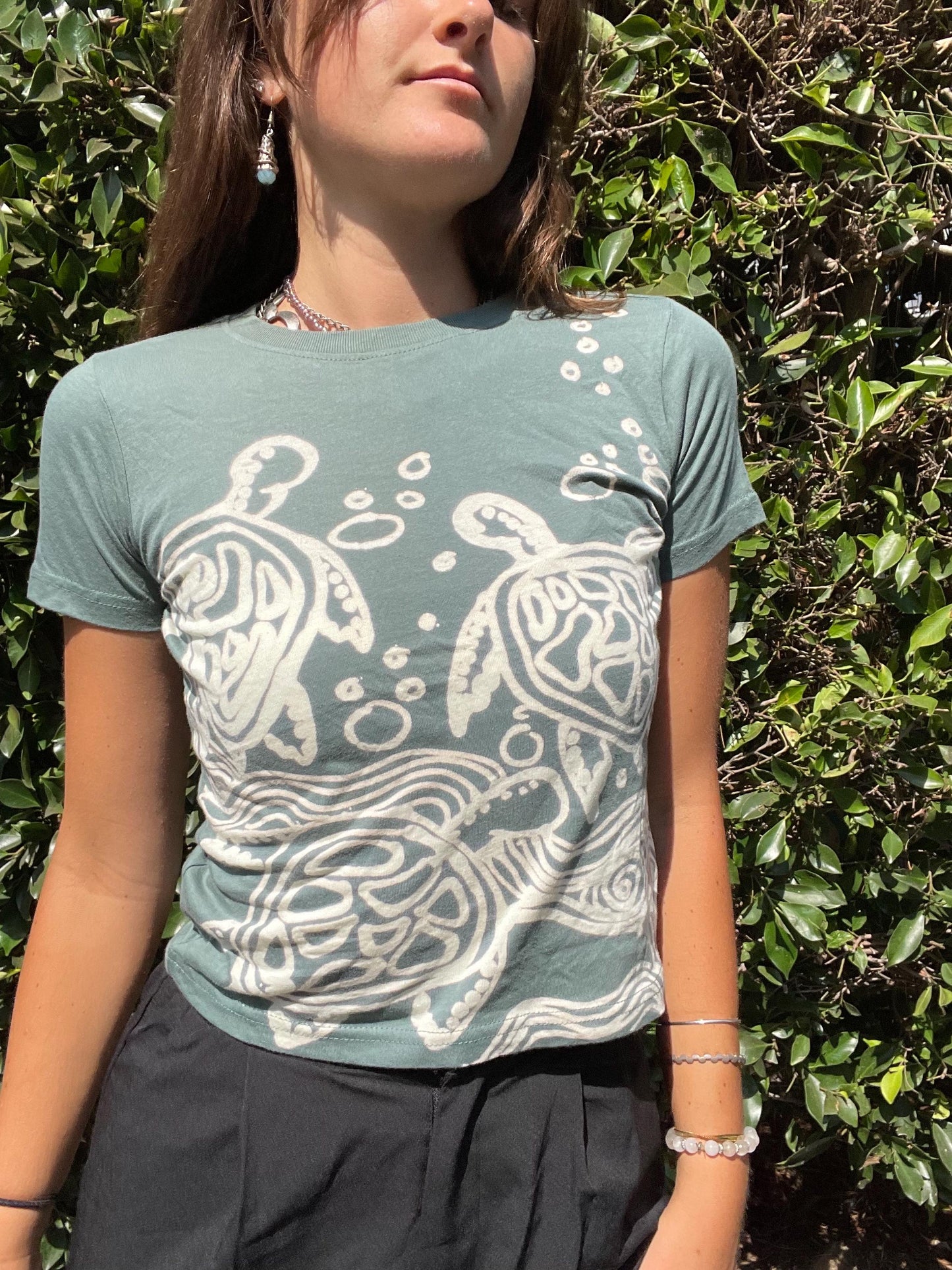 Abstract handpainted turtle baby tee